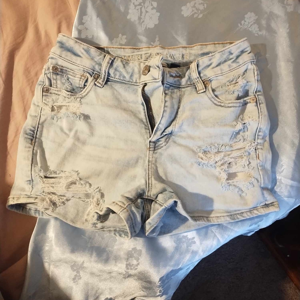 Distressed Denim Shorts